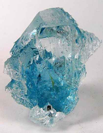 Transparent Blue Topaz in the rough.