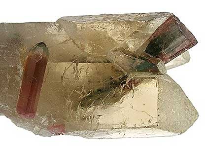 Citrine with tourmaline.
